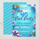 Search for pool 40th birthday invitations For her