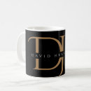 Search for monogram black gold mugs Elegant