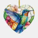 Search for stained glass birds christmas tree decorations Hummingbird