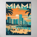 Search for retro miami travel posters Watercolor
