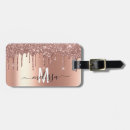 Search for glitter luggage tags Rose gold