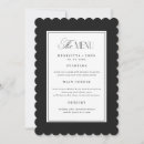 Search for dinner menu wedding invitations Black and white