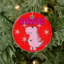 Search for pink dinosaur christmas tree decorations Trex
