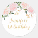 Search for pink and gold floral stickers Birthday