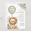 Search for lion baby boy shower invitations Watercolor
