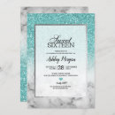 Search for aqua sweet 16 invitations Teal glitter