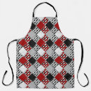 Search for black white red aprons Stripes
