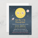 Search for love you to the moon baby shower invitations Space