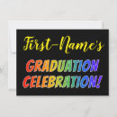 Search for rainbow graduation invitations Colourful