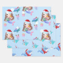 Search for mermaid christmas wrapping paper Cute