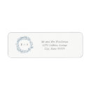 Search for monogram wreath return address labels Blue