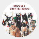 Search for meow cat stickers Meowy christmas