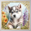 Search for siberian husky posters Watercolor