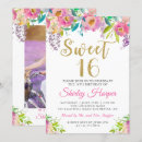 Search for chic sweet 16 invitations Watercolor floral