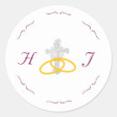 Search for wine red wedding stickers Initials