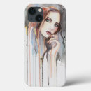 Search for beautiful woman portrait iphone cases Watercolor