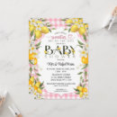Search for pink lemonade baby shower invitations Gingham