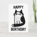 Search for black and white cat birthday cards Celebration