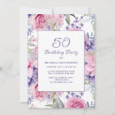 Search for purple 50th birthday invitations Elegant