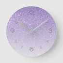 Search for purple glitter clocks Sparkly