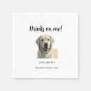 Search for dog cocktail wedding napkins Golden retriever