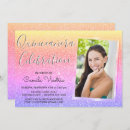 Search for rainbow quinceanera invitations Glitter