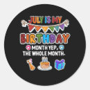 Search for birthday month stickers July
