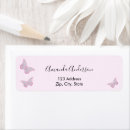 Search for pink butterfly return address labels Bridal shower