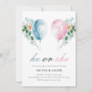 Search for balloon gender reveal invitations Pink or blue