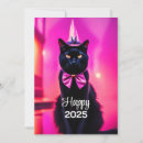 Search for pink seasonal invitations Black cat