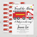 Search for fire truck baby shower invitations Modern