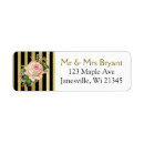 Search for black and rose gold return address labels Pink