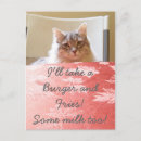 Search for cute hamburger postcards Cat