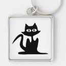 Search for cat silhouette key rings Black