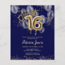 Search for royal blue gold sweet 16 invitations Calligraphy handwritten font