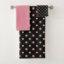 Search for pink white polka dot bath towels Black