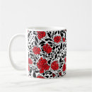 Search for black white red mugs Floral
