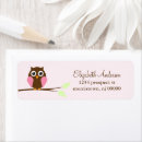 Search for pink owl return address labels Adorable