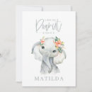 Search for purple elephant baby shower invitations Watercolor flowers