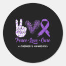 Search for alzheimers disease ribbon stickers Purple