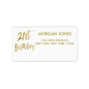 Search for twenty first birthday return address labels 21 years old