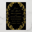 Search for black wedding save the dates Gold and black
