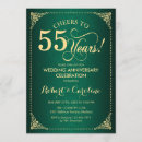 Search for 55th wedding anniversary invitations Emerald green
