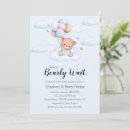 Search for blue teddy bears baby shower invitations Elegant