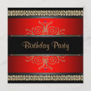 Search for black and red birthday invitations Gold