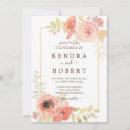 Search for gold and coral wedding invitations Floral