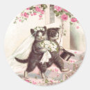 Search for vintage rose wedding stickers Bride and groom