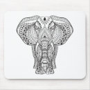 Search for indian elephant mousepads Zen doodle style