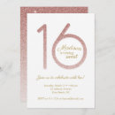 Search for rose gold glitter sweet 16 invitations Blush pink