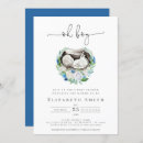 Search for blue floral wreath invitations Greenery